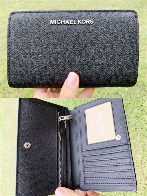 michael kors black logo wallet|michael kors small black wallet.